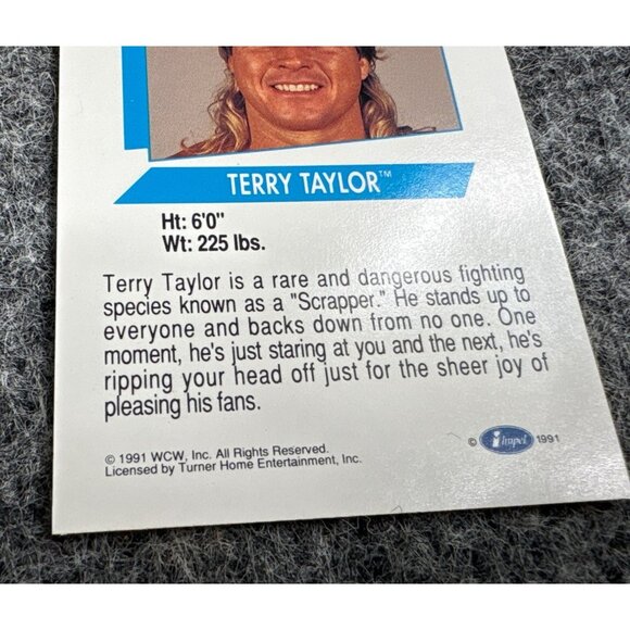 WCW 1991 Terry Taylor Wrestling Trading Cards Set Of 12 - Picture 5 of 5